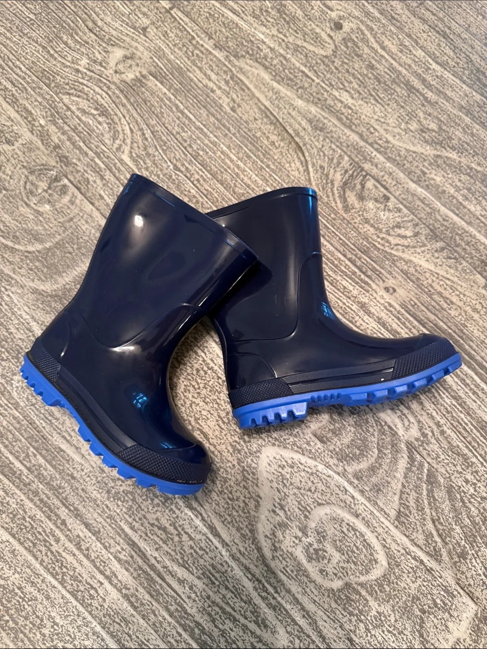 Children's Navy Galoshes Rain Boots